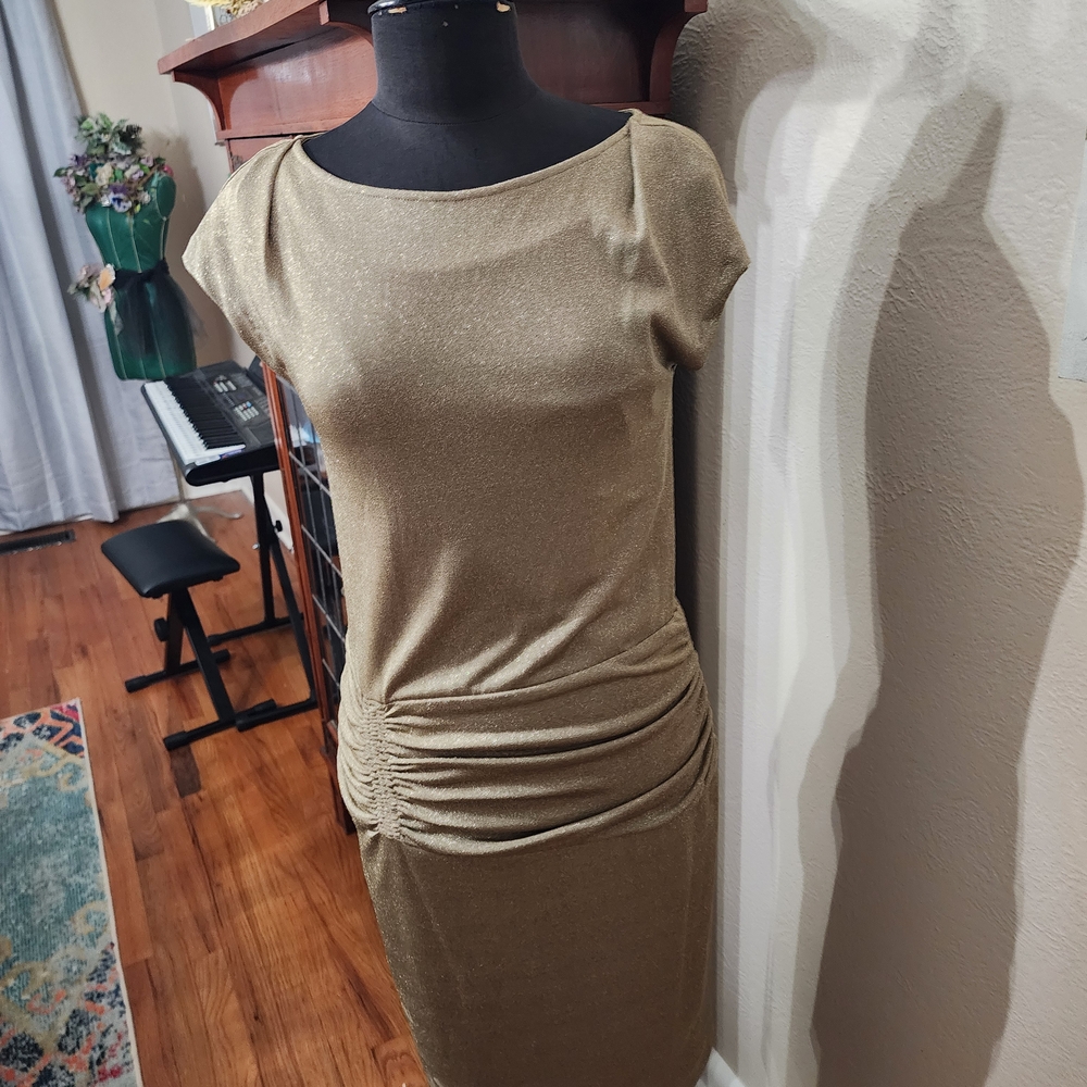 Donna Morgan Gold Midi Dress
